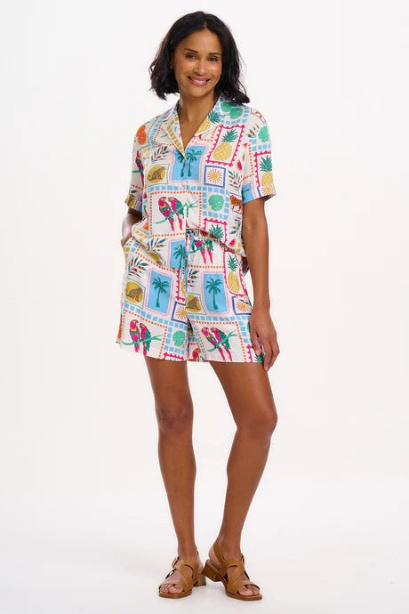 Sugarhill Brighton Patty Shorts - Off-White, Jungle Tile