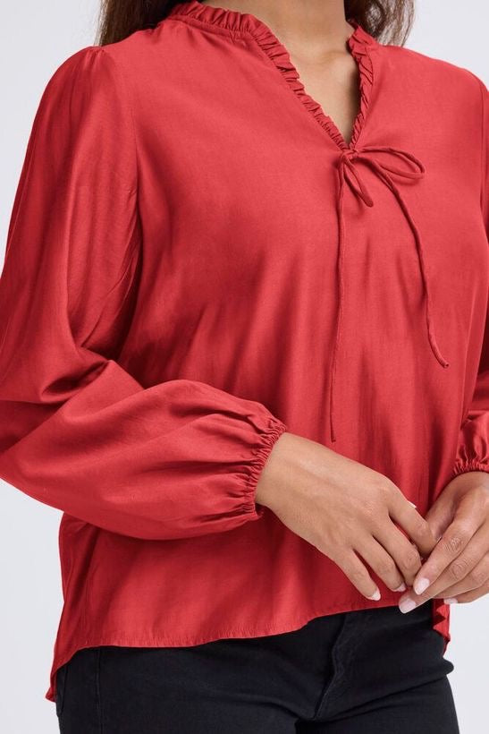 ICHI Karlani Blouse - Red Dahliau