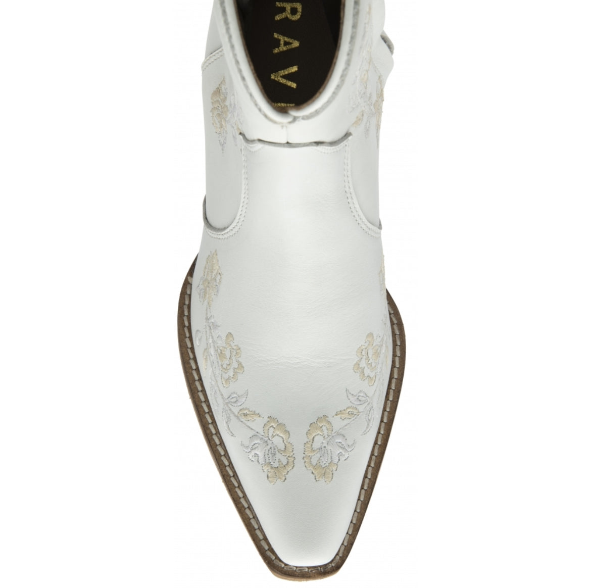 Ravel White Leather Hayton Ankle Boots