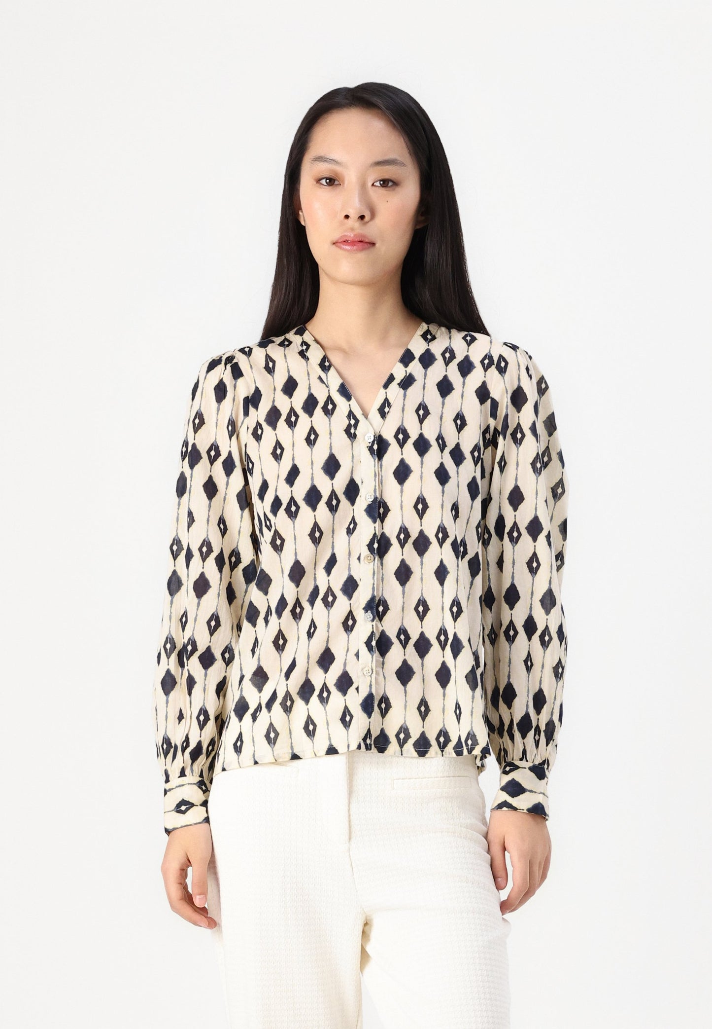 ICHI Emmeretta Long Sleeve Blouse