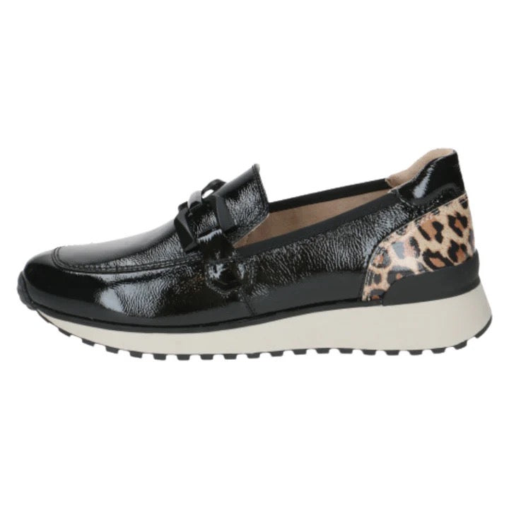 Caprice Patent Black Leather Sports Loafer