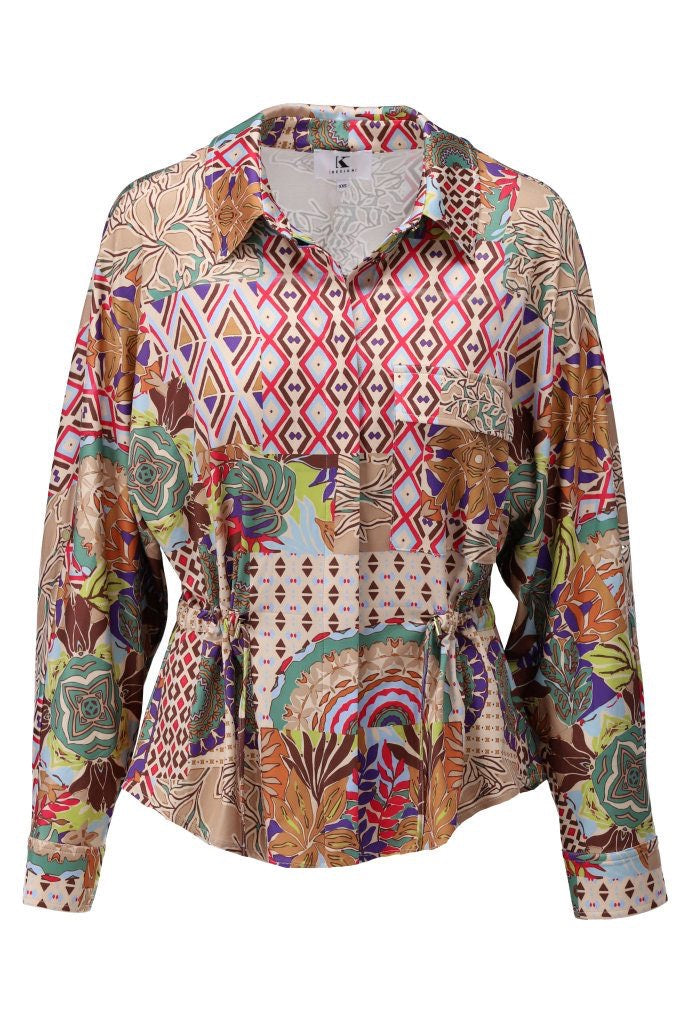 K-Design Patchwork Printed Blouse
