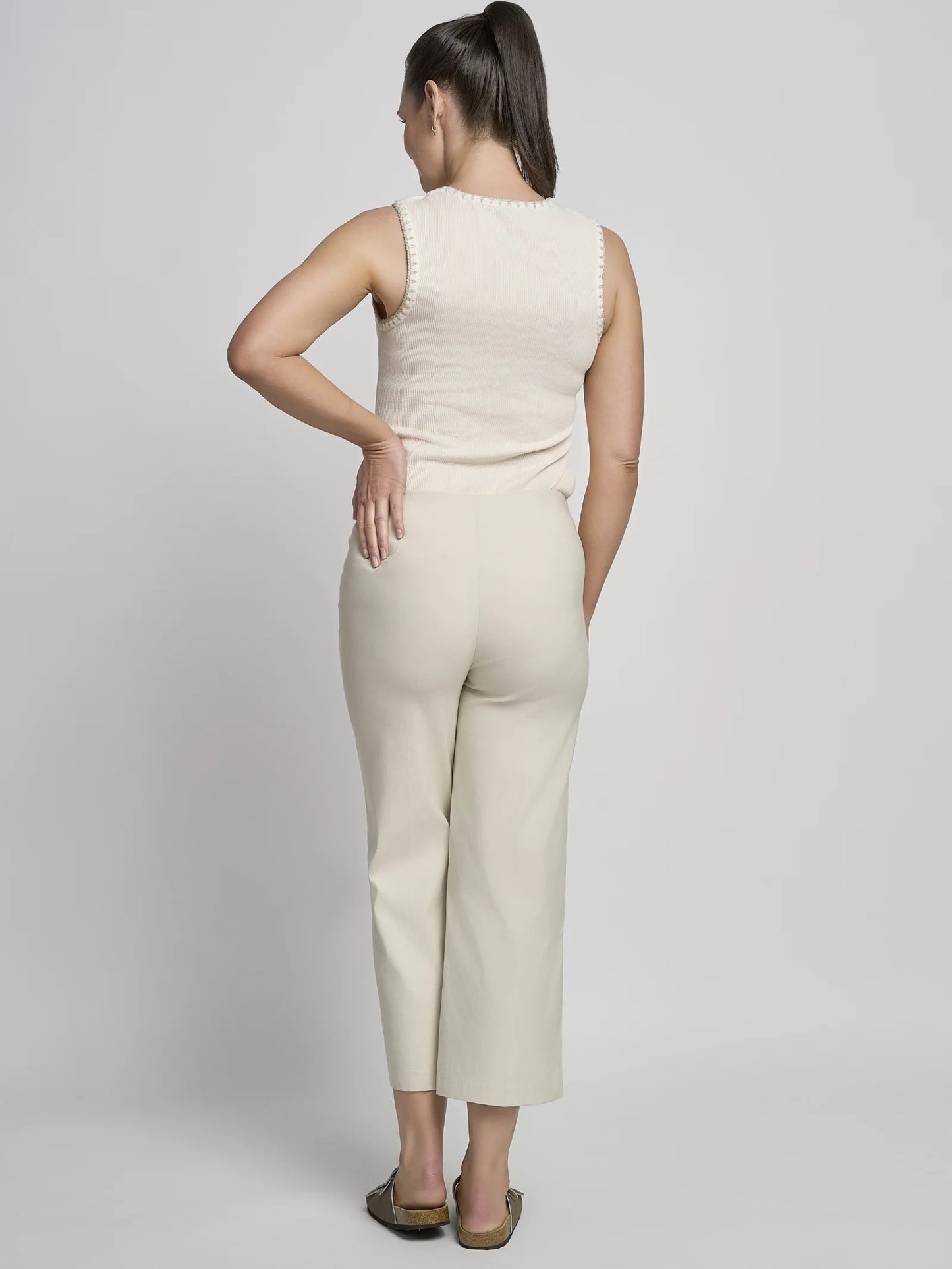 Pinns Wide Leg Trouser - Ecru