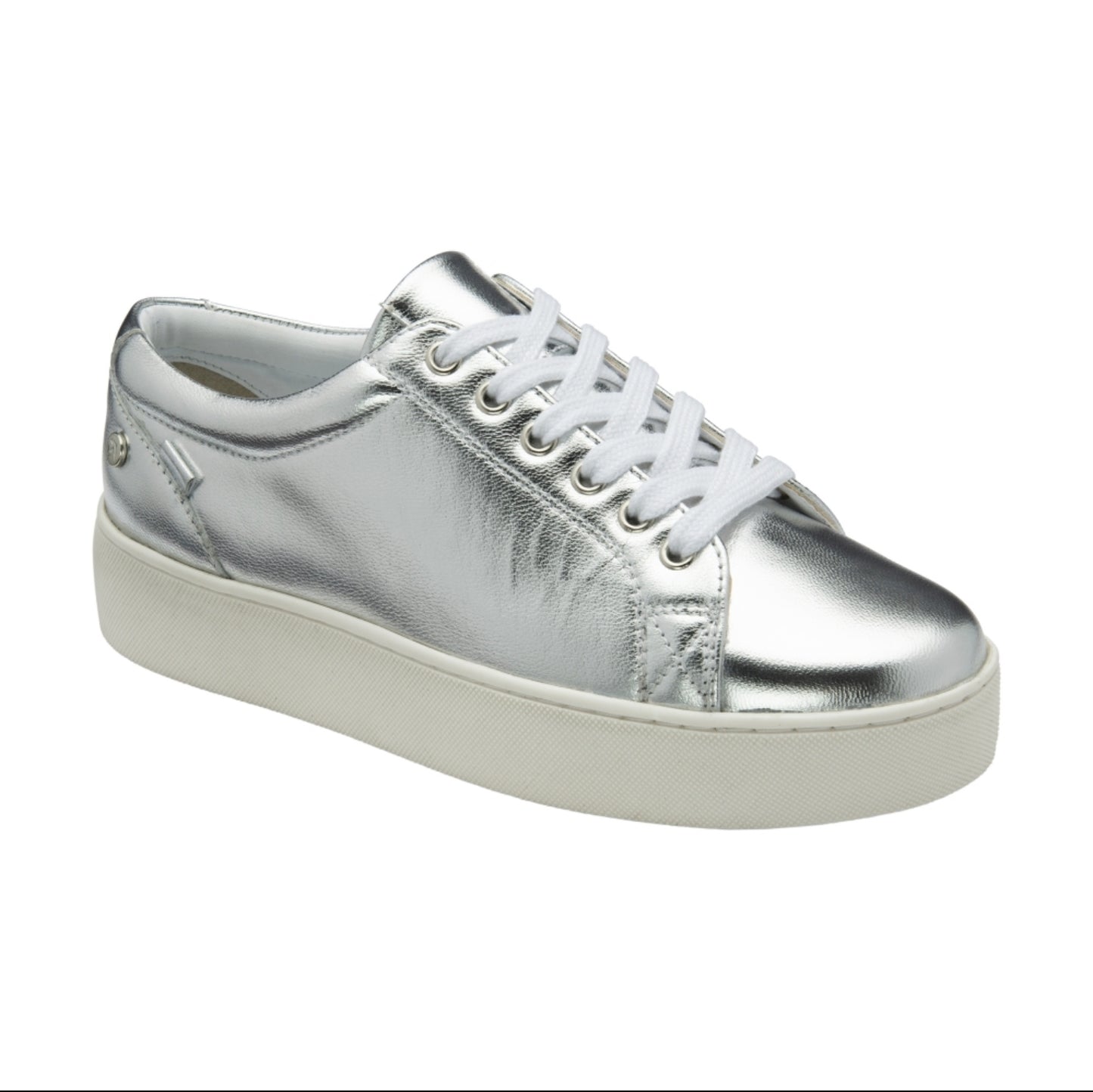 *NEW* Ravel Silver Leather Solon Lace-Up Trainers