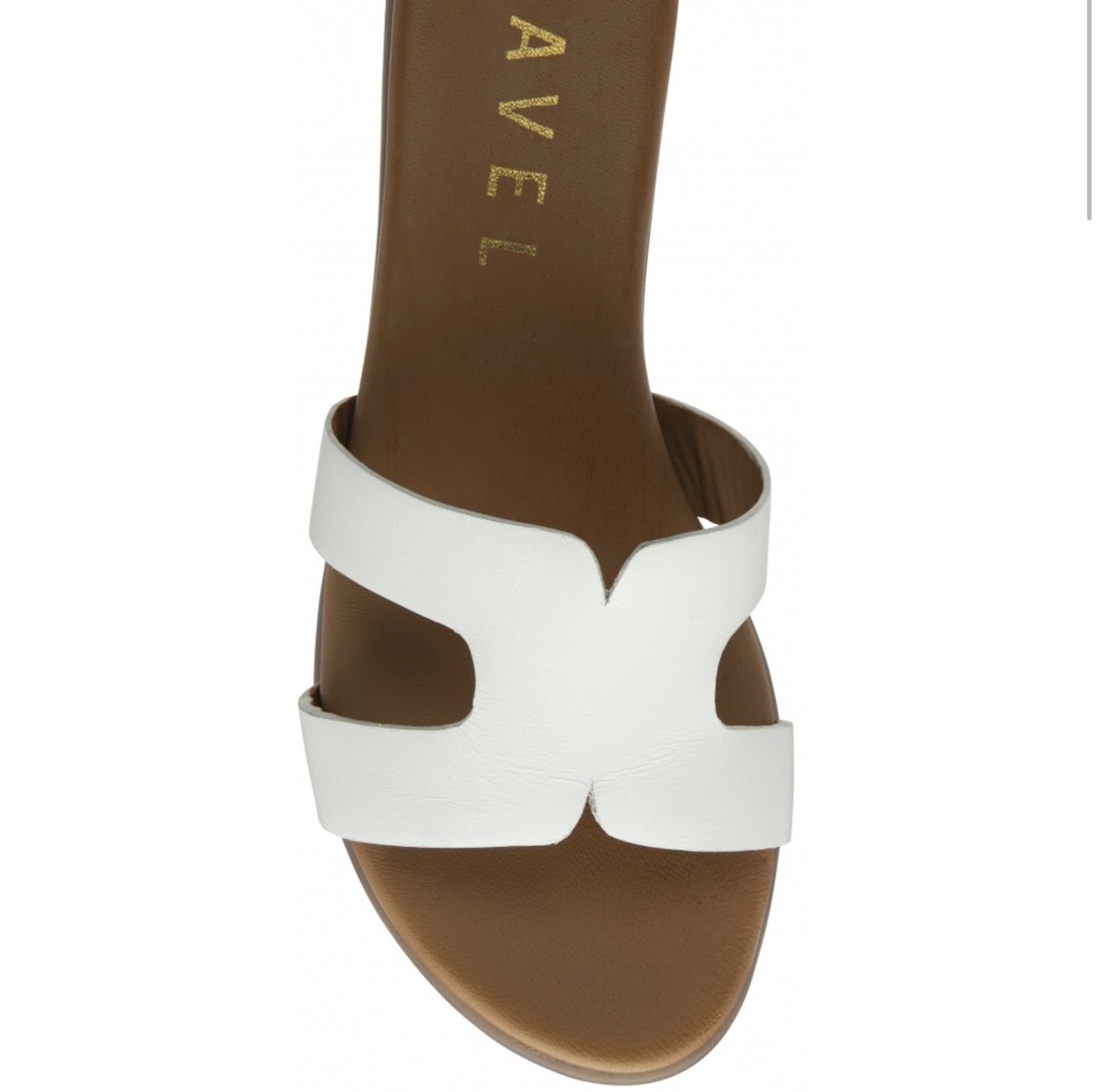 Ravel White Leather Fintry Flat Mule Sandals