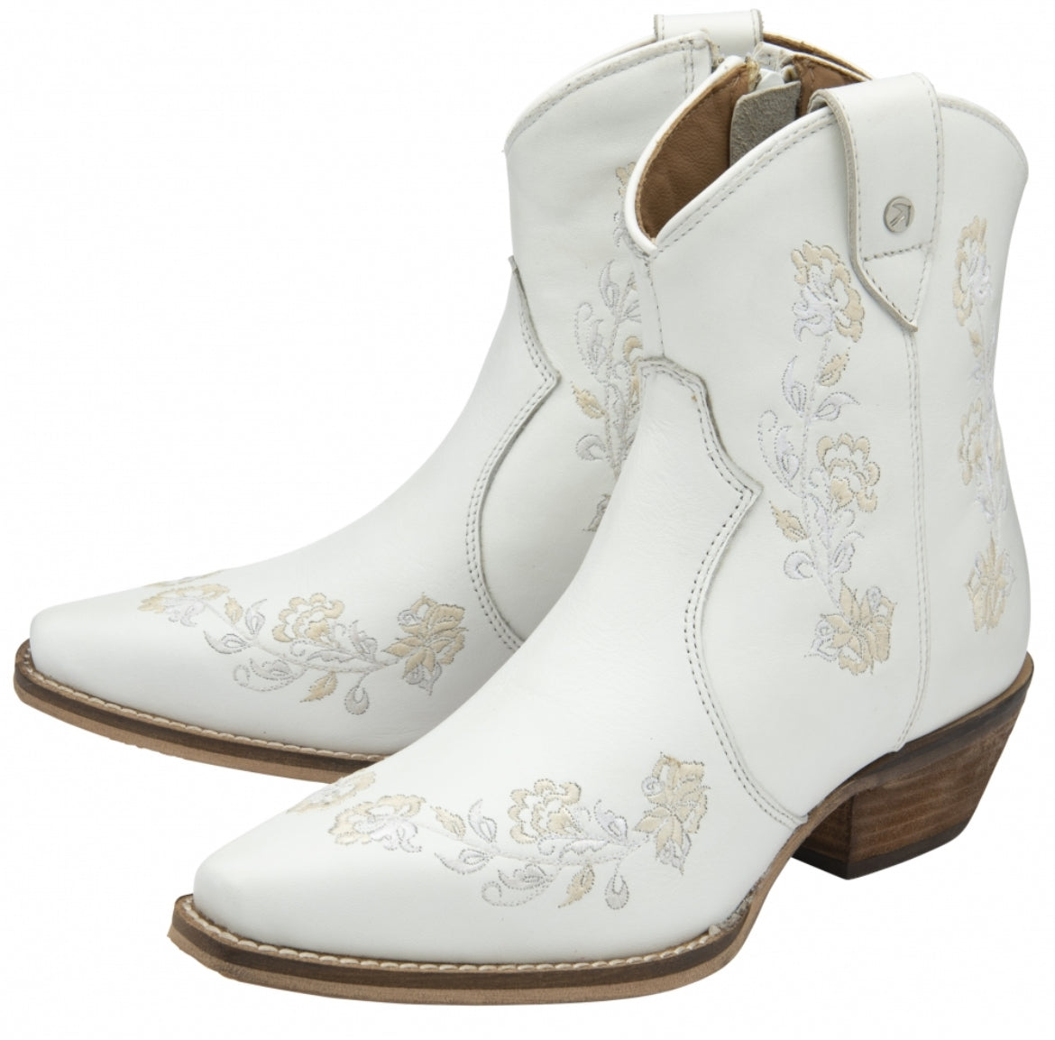 Ravel White Leather Hayton Ankle Boots