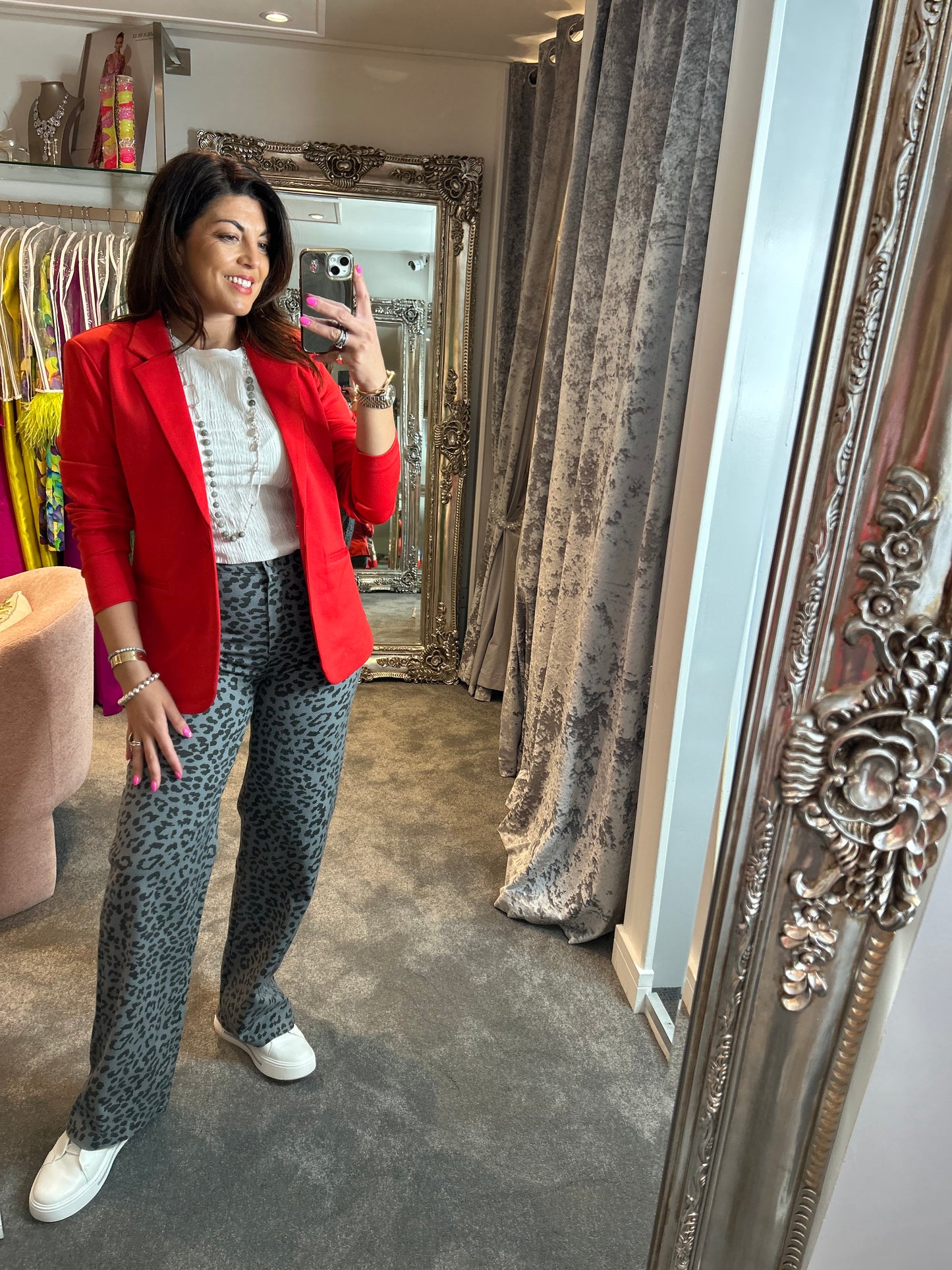 ICHI Kate Blazer Red