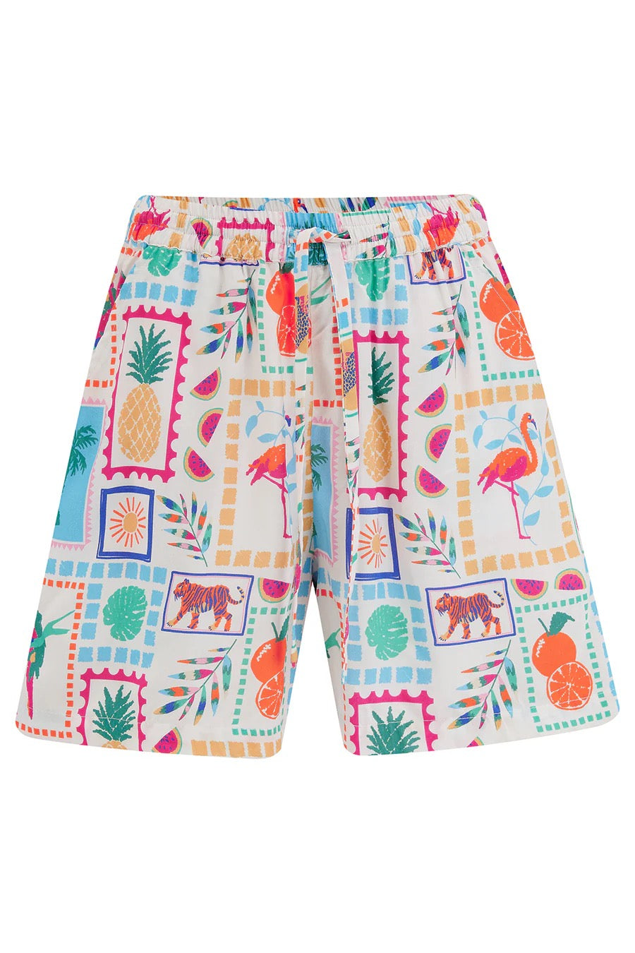 Sugarhill Brighton Patty Shorts - Off-White, Jungle Tile