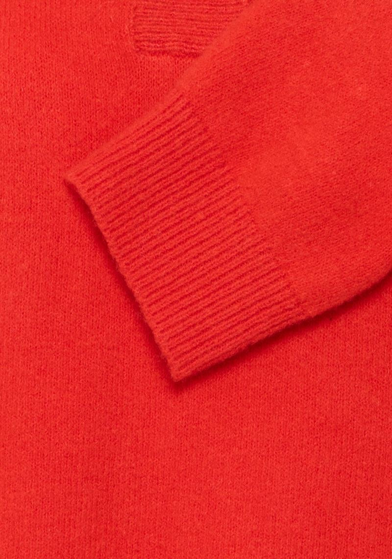 ICHI Dasila High Neck Sweater - Fiery Red