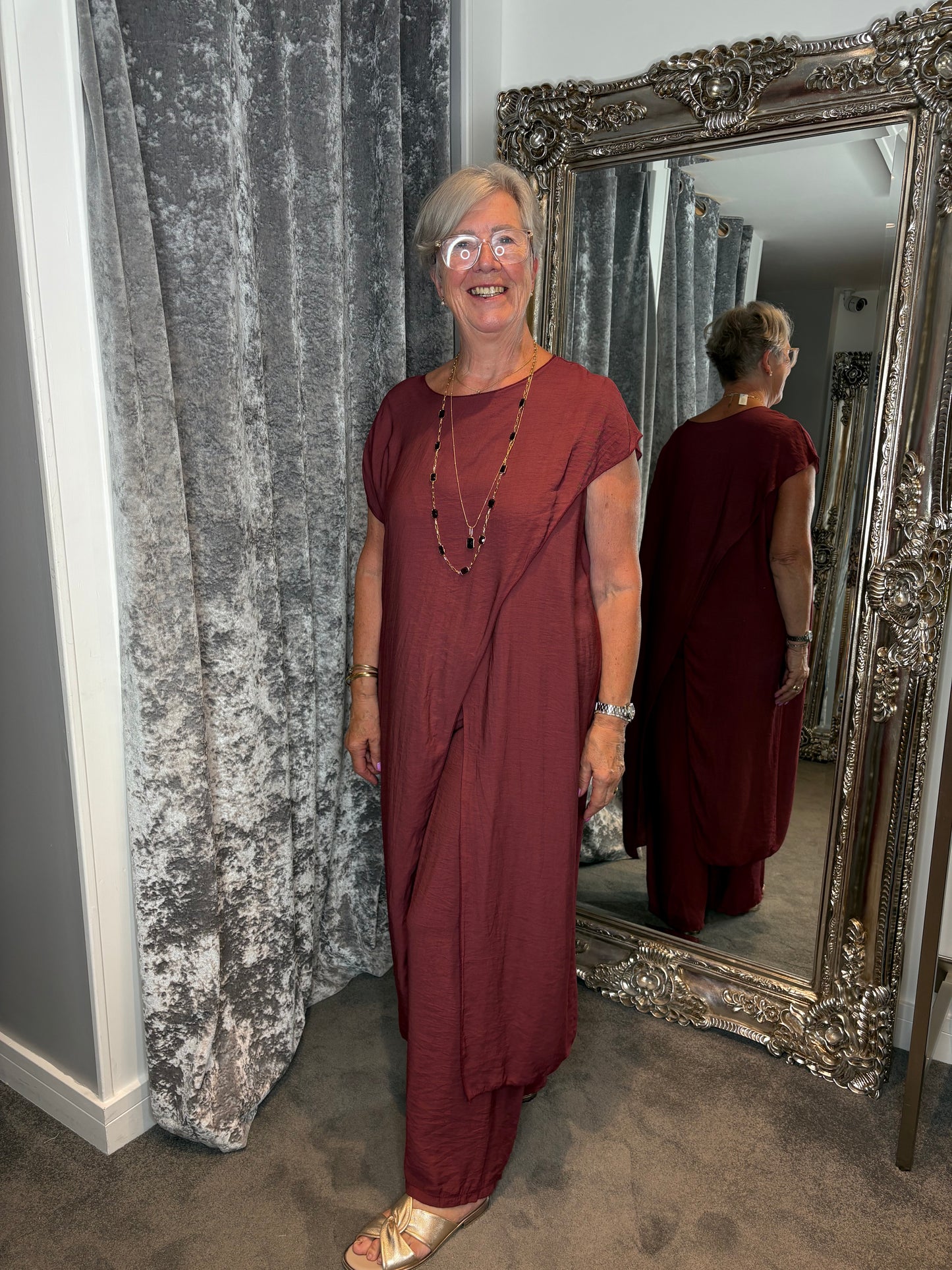 Studio Tunic Co-ord Set - Bordeaux
