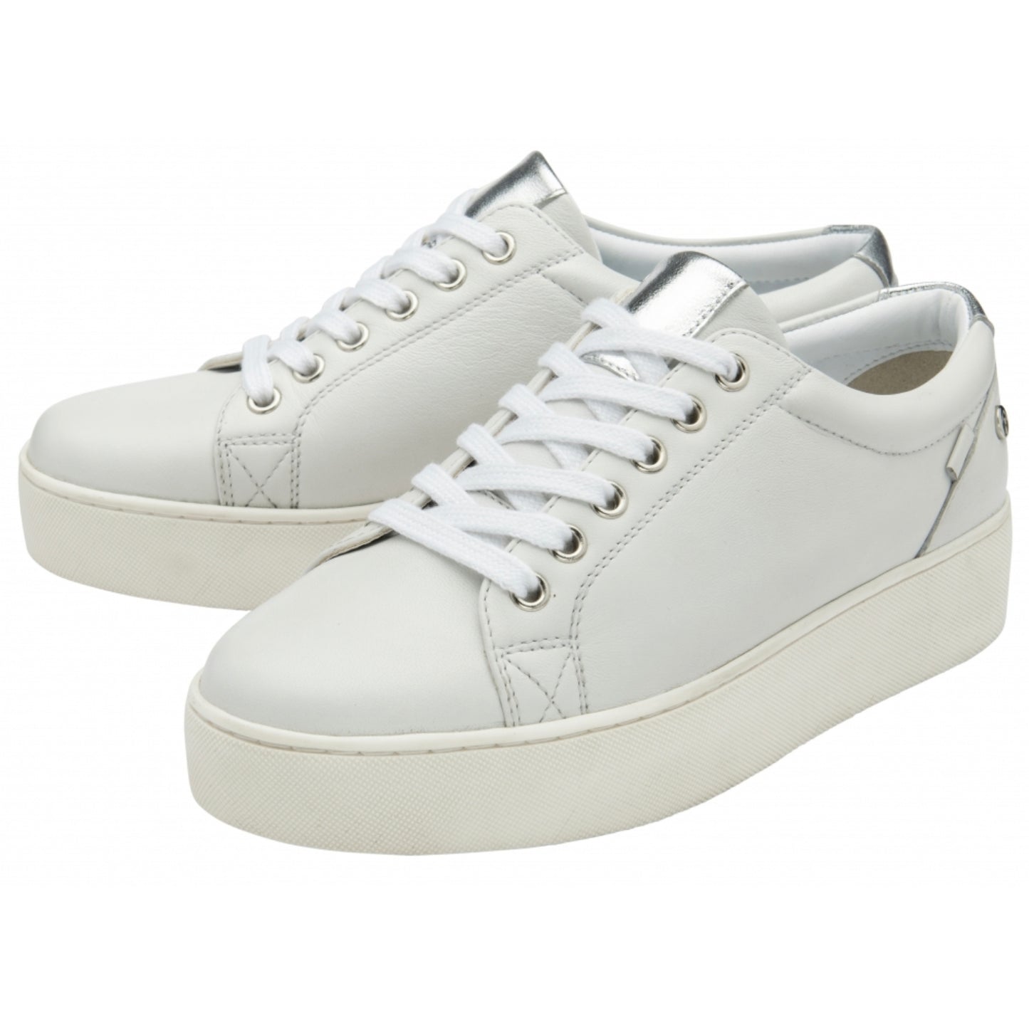 *NEW* Ravel White Leather Solon Lace-Up Trainers