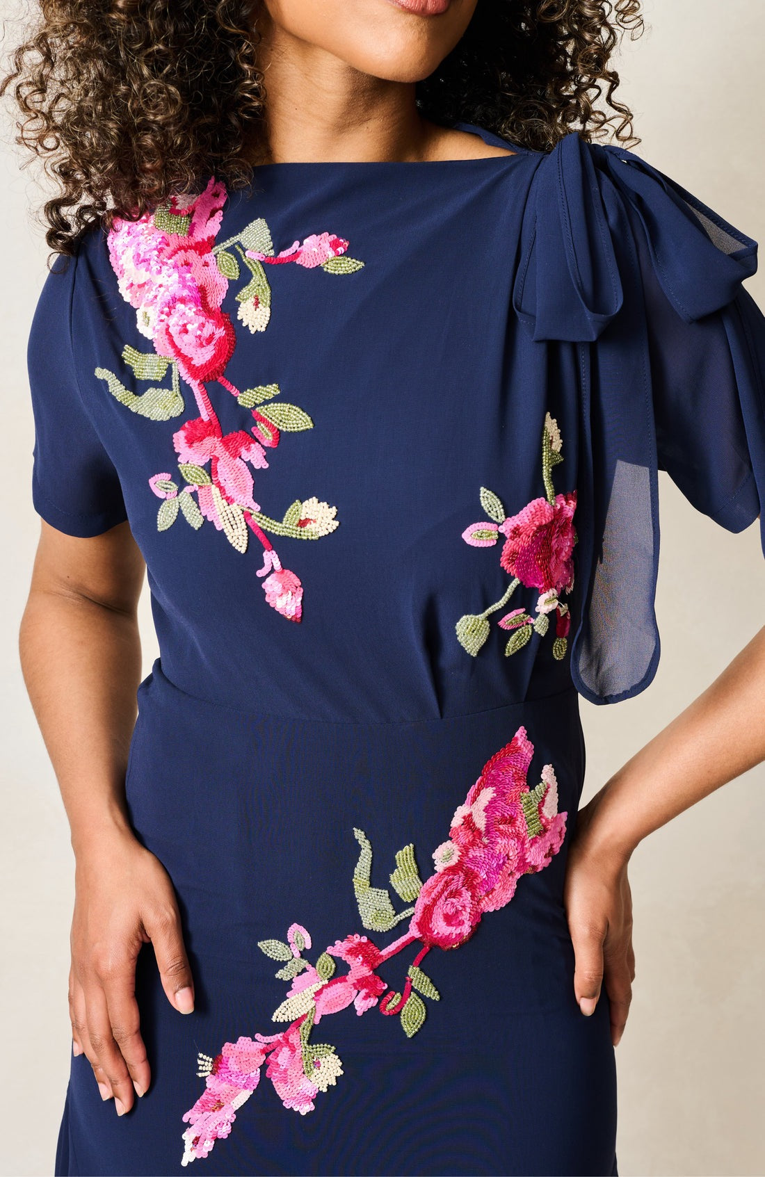 Hope & Ivy The Aubree Dress - Navy