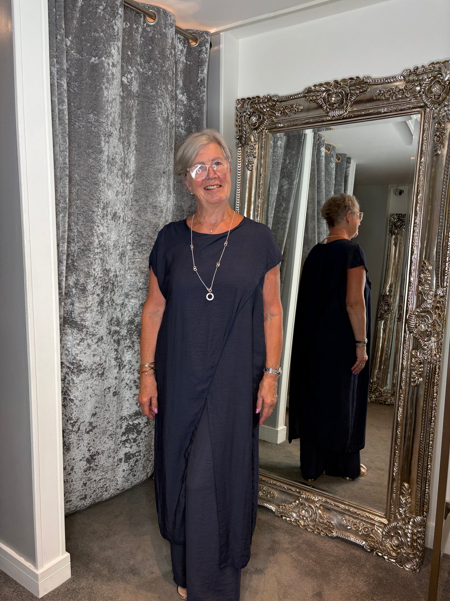 Studio Tunic Co-ord Set - Navy