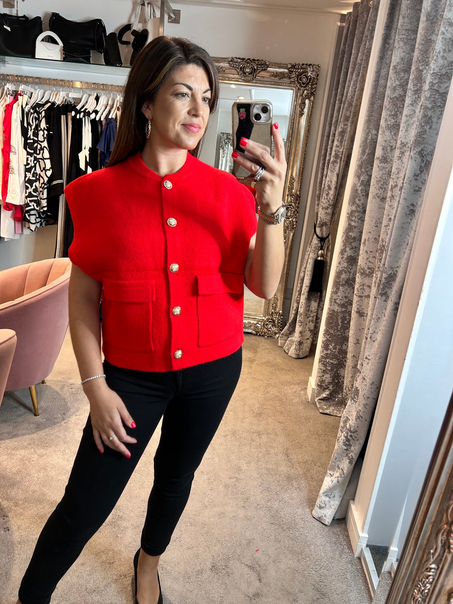 FY Red Button Gillet Tank Top