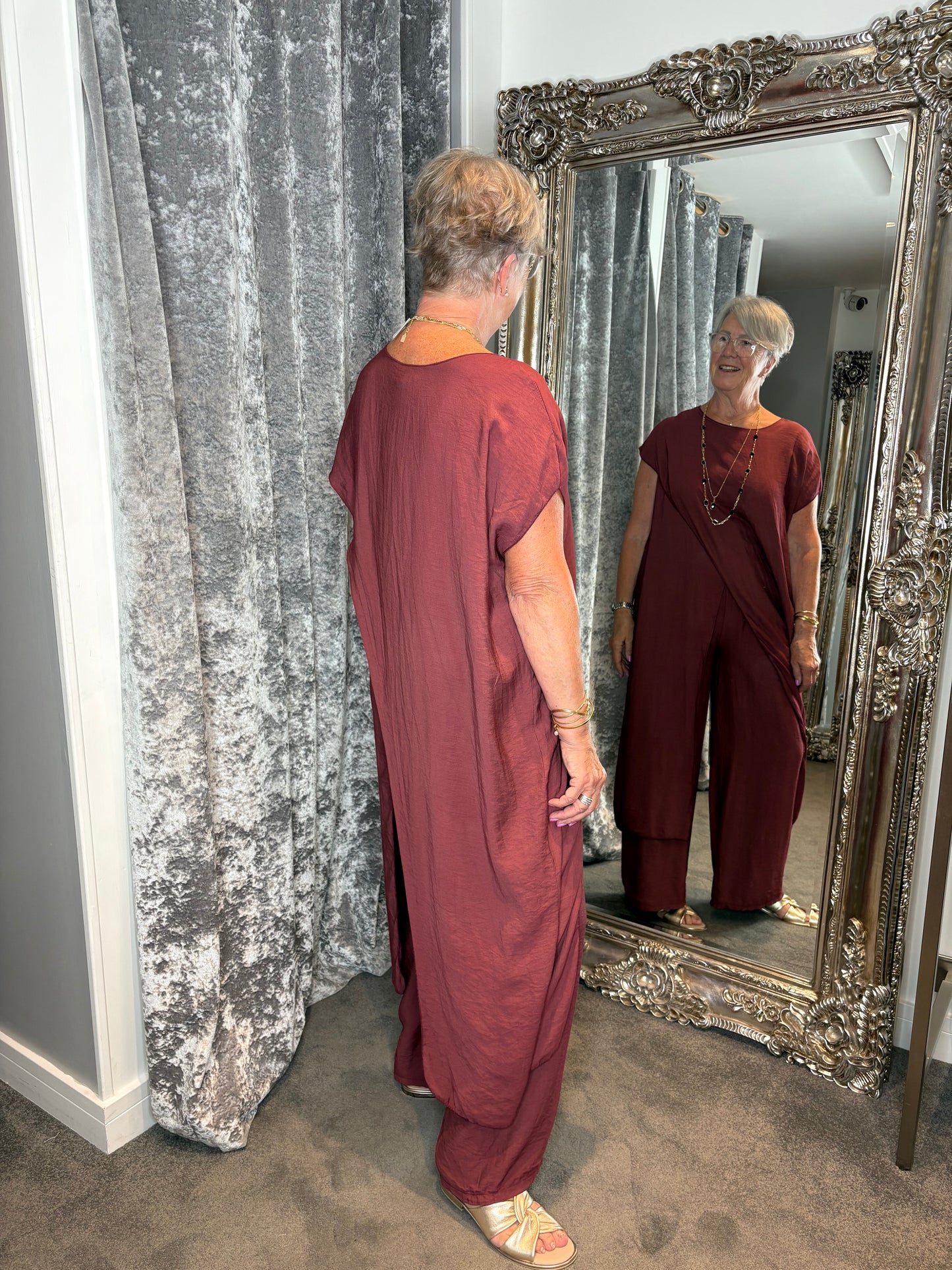Studio Tunic Co-ord Set - Bordeaux