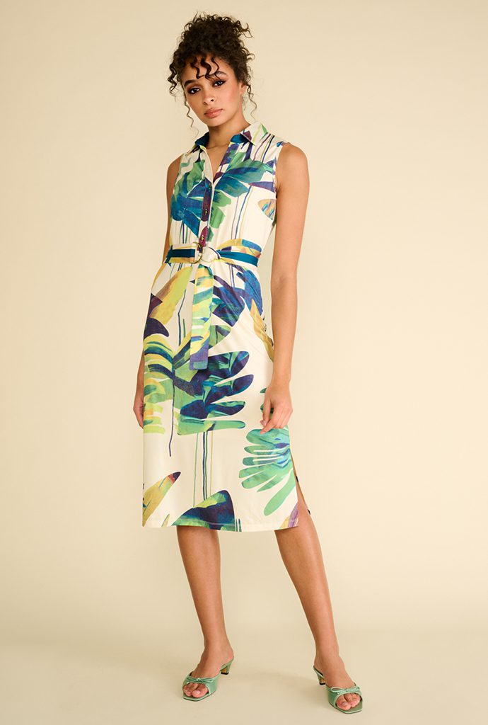 K-Design Shirt Style Sleeveless Dress