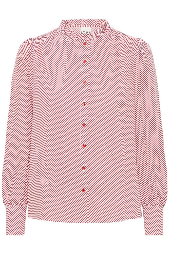 ICHI Endia Stripe Shirt - Red