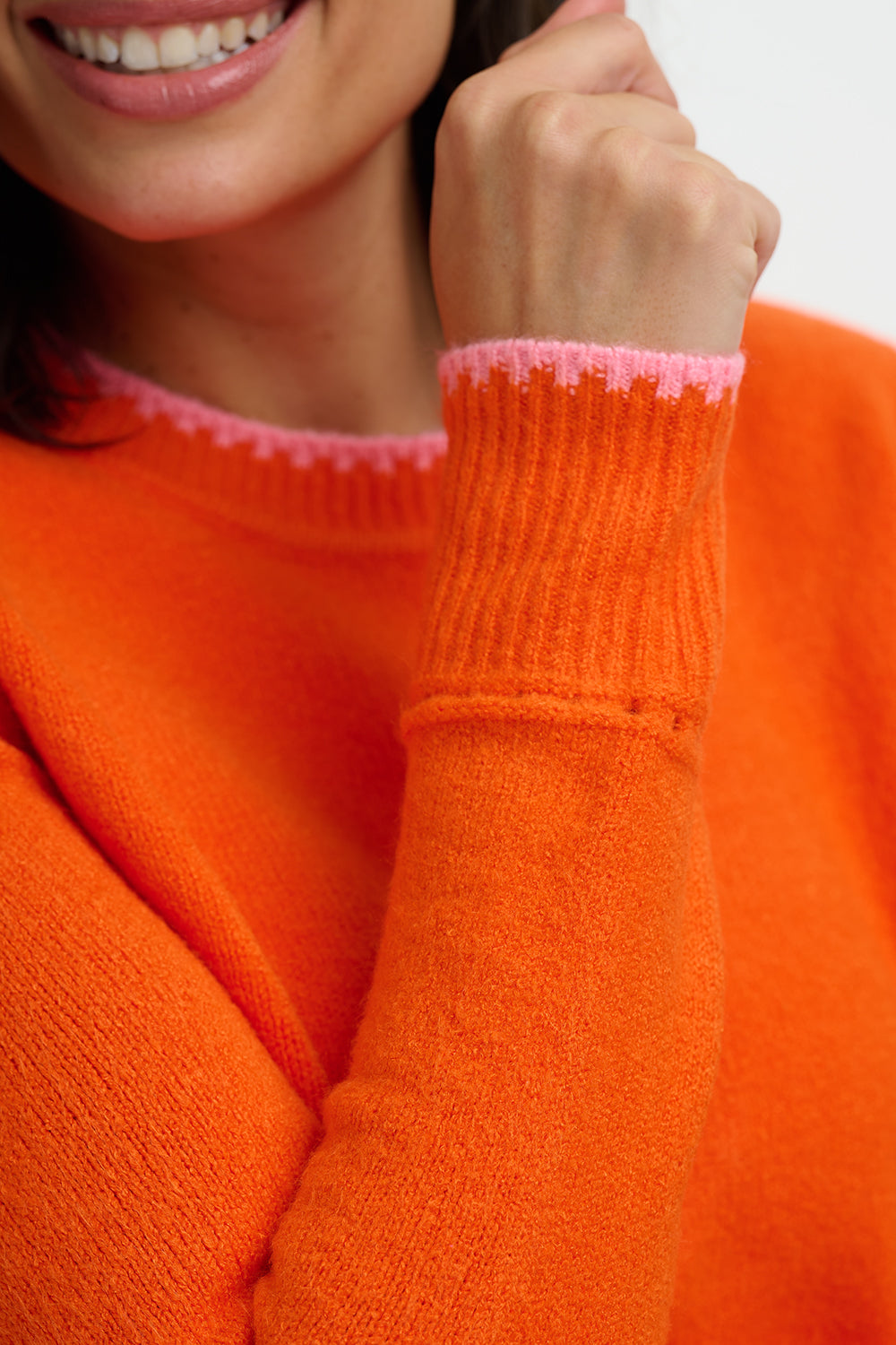 Sugarhill Brighton Helena Jumper - Orange, Pink Tipping