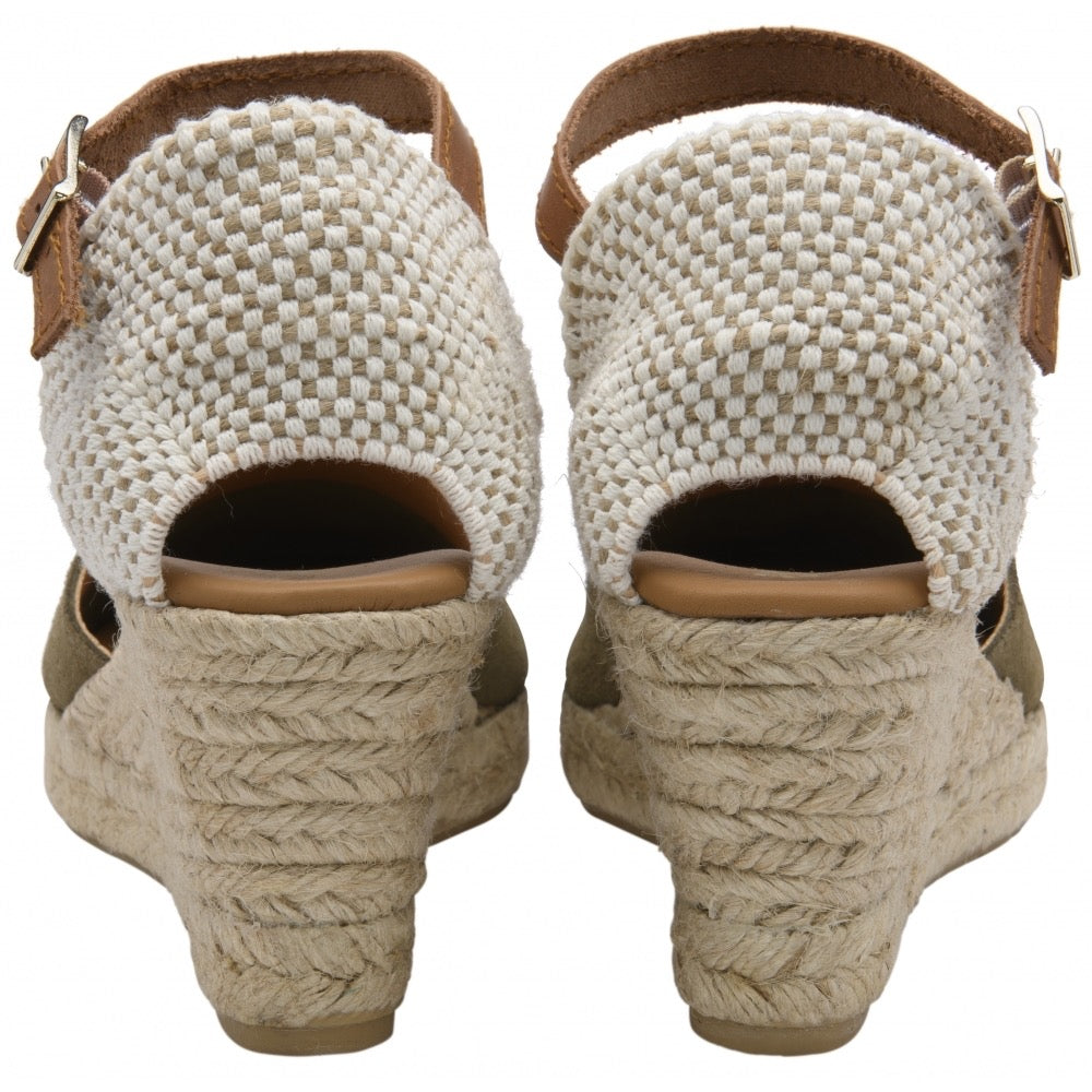 Ravel Burril Suede Espadrille Wedge Shoes - Khaki