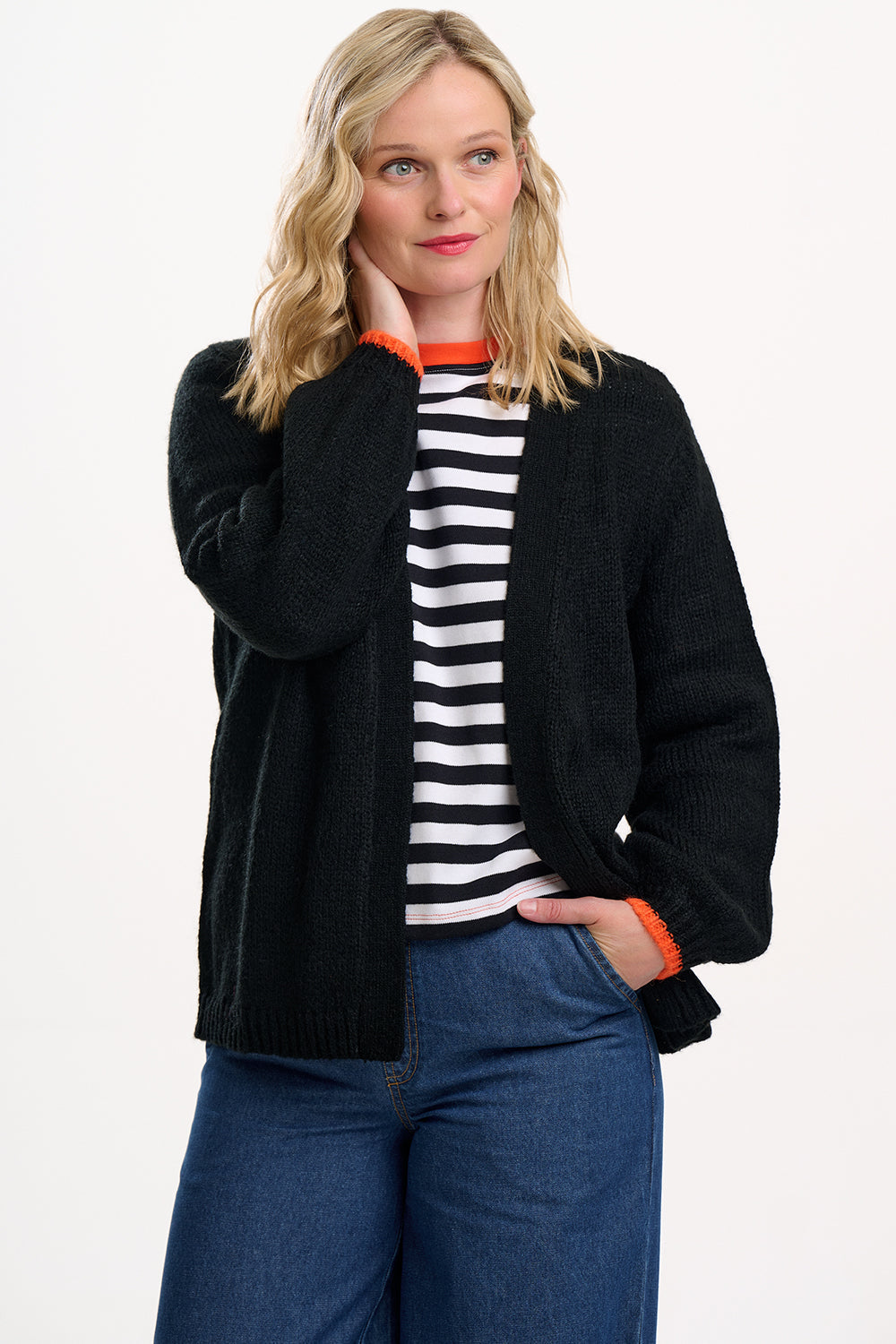 Sugarhill Brighton Yvette Cardigan - Black Lightening Flash