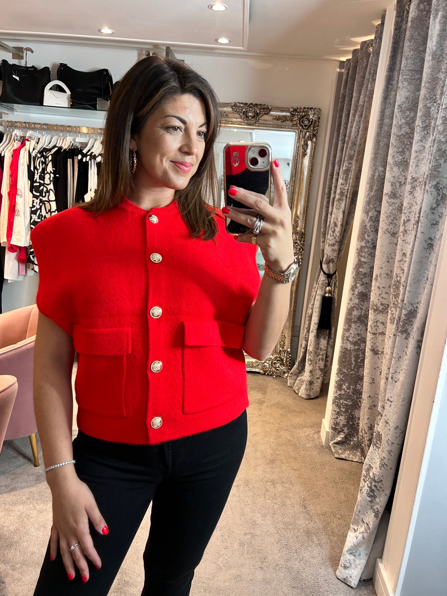 FY Red Button Gillet Tank Top