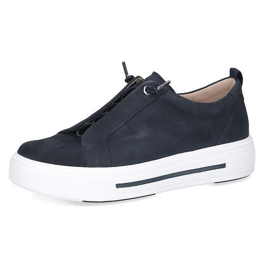 Caprice Navy Suede Slip On Trainer