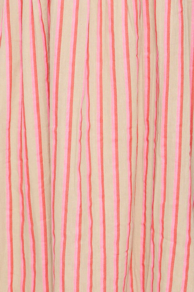 ICHI Foxa Stripe Cotton Midi Dress - Pink Candy