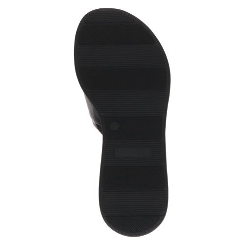 Caprice Leather Mule Sandals - Black