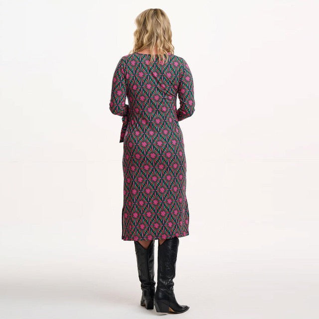 Suagrhill Brighton Claudia Jersey Tie Midi Dress - Green