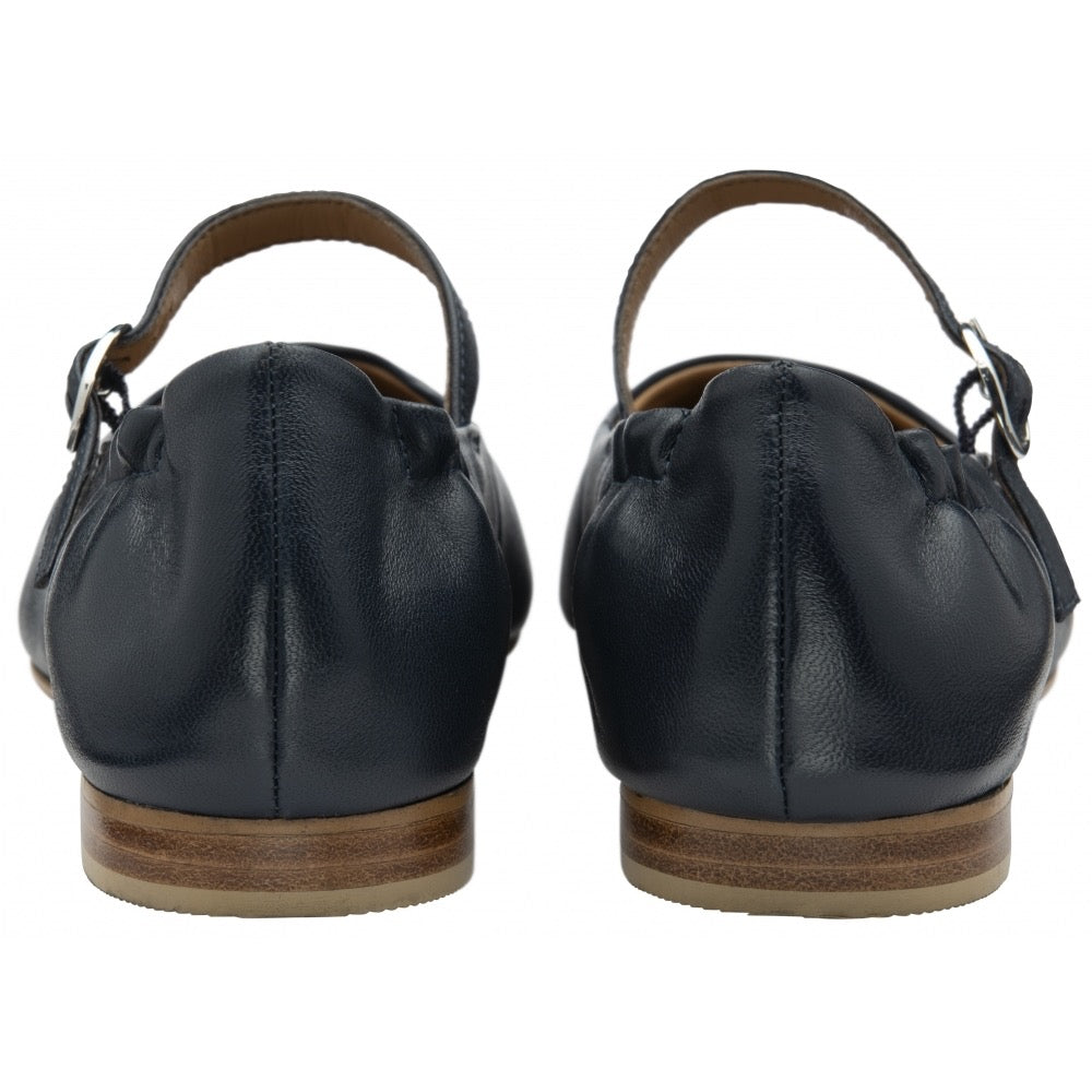 Ravel Navy Leather Lanton Flat Shoes