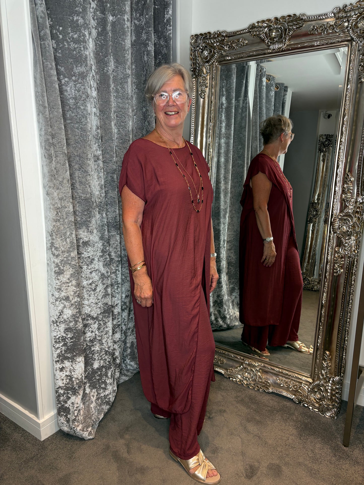 Studio Tunic Co-ord Set - Bordeaux
