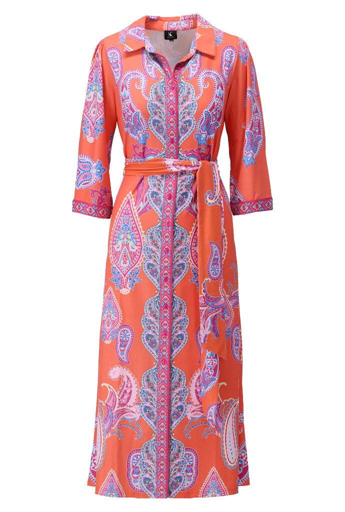 K-Design Paisley Shirt Dress - Orange