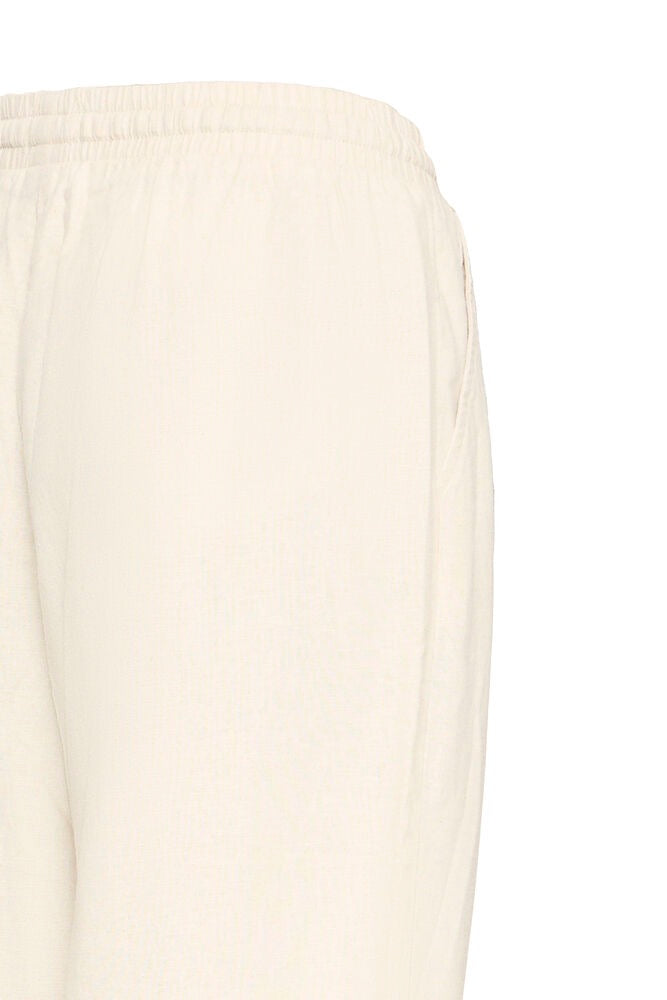 ICHI Linno Crop Linen Trouser - Off White