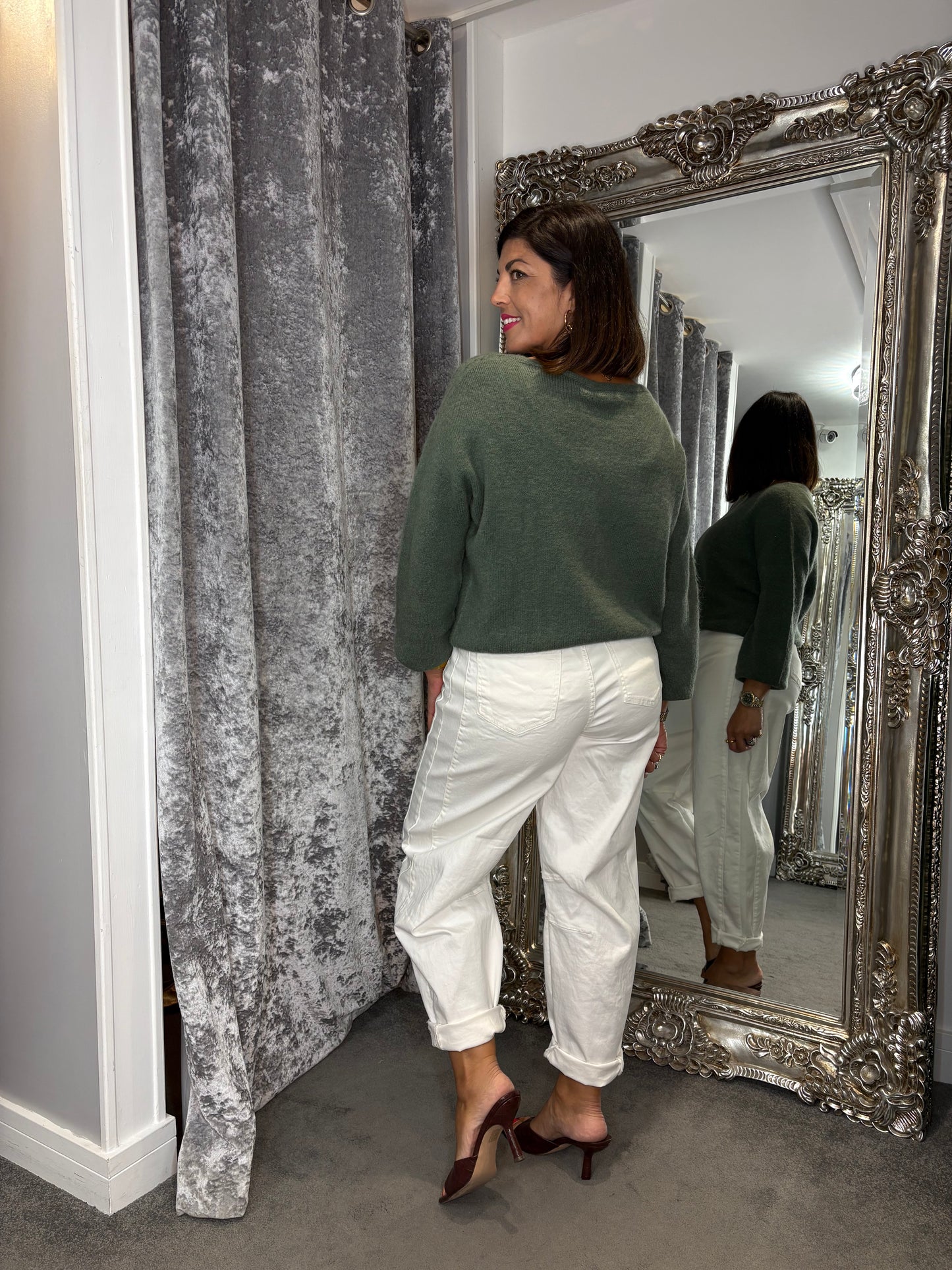 T1 Balloon Sleeve Jumper- Soft Khaki