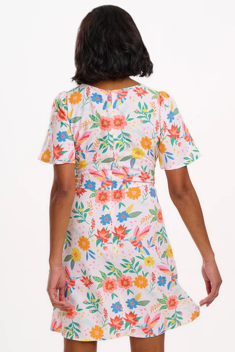 Sugarhill Brighton Orchid Mini Dress - Off-White, Tropical Hummingbird