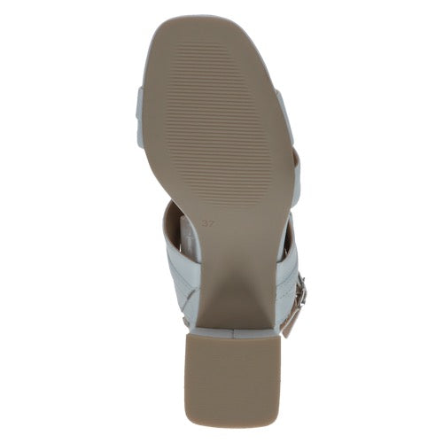 Caprice White Block Heeled Sandal