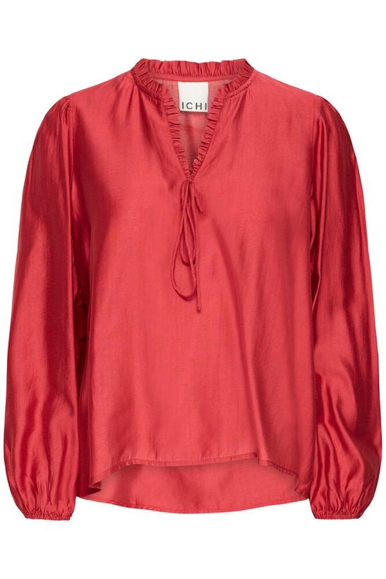 ICHI Karlani Blouse - Red Dahliau
