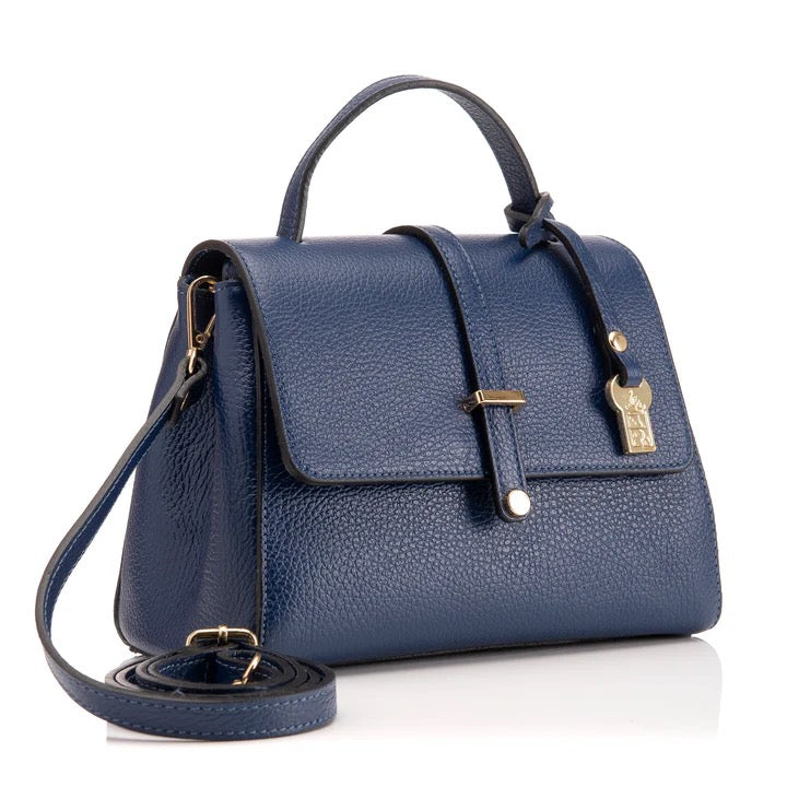 Franchetti Bond Liza Leather Cross Body Bag - Navy