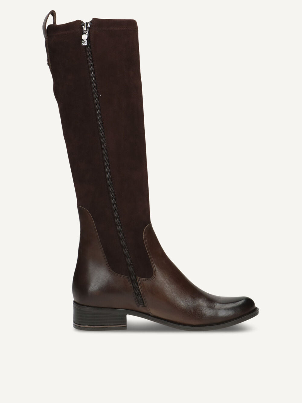 Caprice Knee High Leather/Stretch Suede Boot - Chocolate