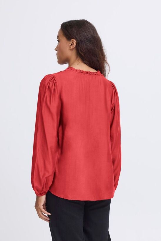 ICHI Karlani Blouse - Red Dahliau