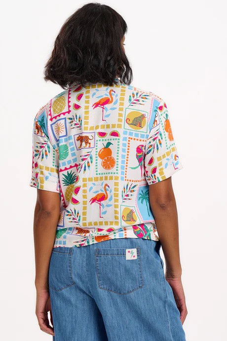 Sugarhill Brighton Odele Shirt - Off-White, Jungle Tile