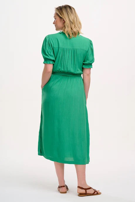 Sugarhill Brighton Carlota Midi Dress - Green, Folk Floral Embroidery