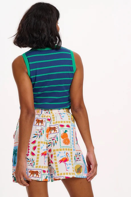 Sugarhill Brighton Patty Shorts - Off-White, Jungle Tile