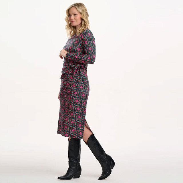 Suagrhill Brighton Claudia Jersey Tie Midi Dress - Green