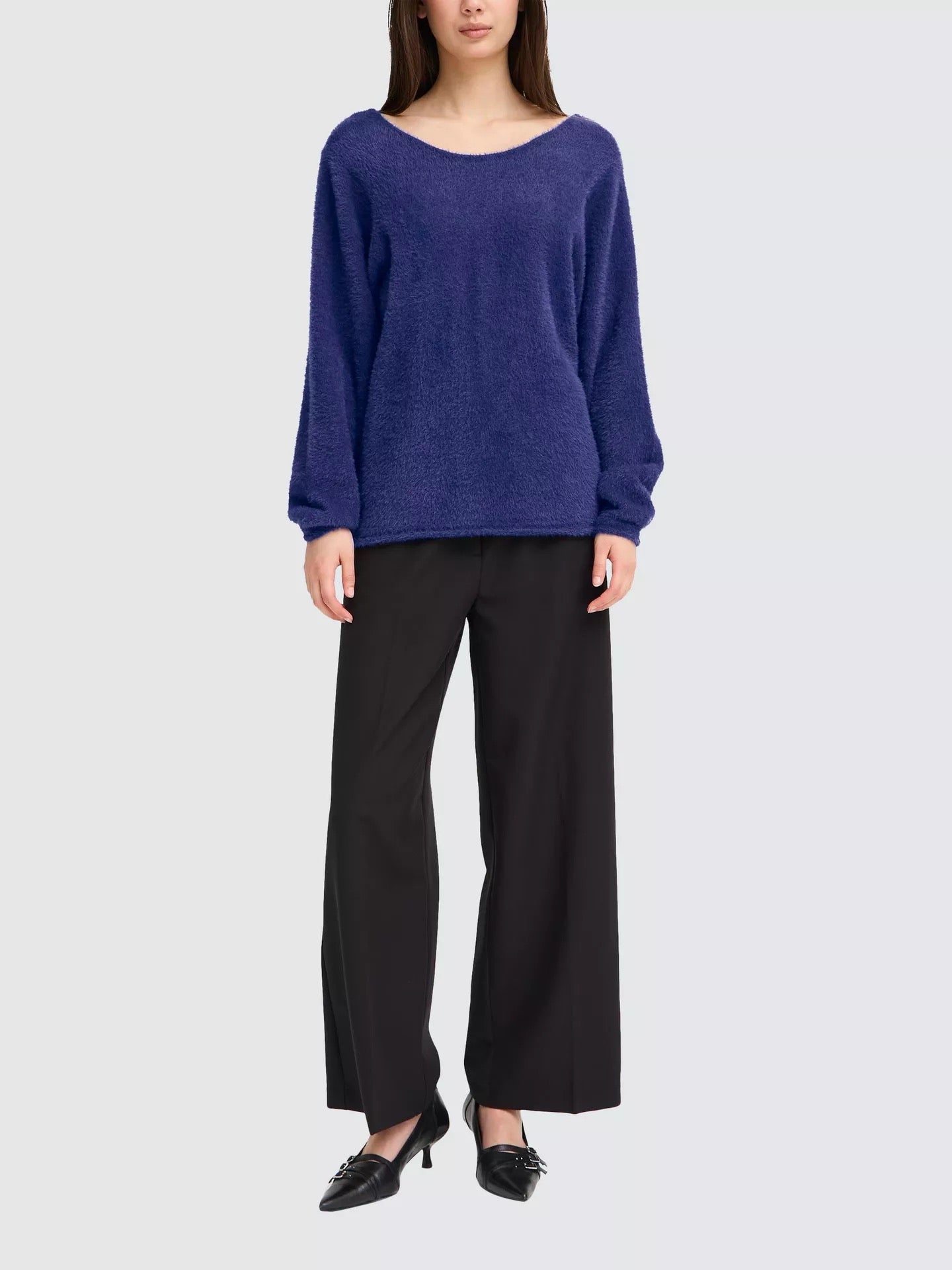 ICHI Bergie Long Sleeve Jumper - Blue