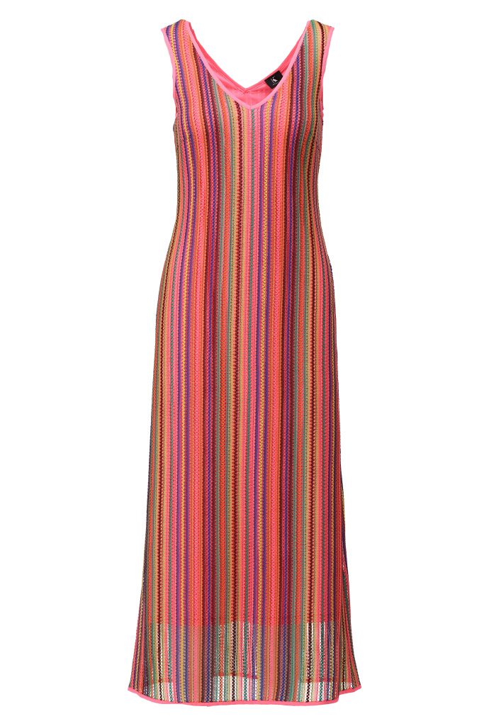 K-Design Stripe Crochet Maxi Dress