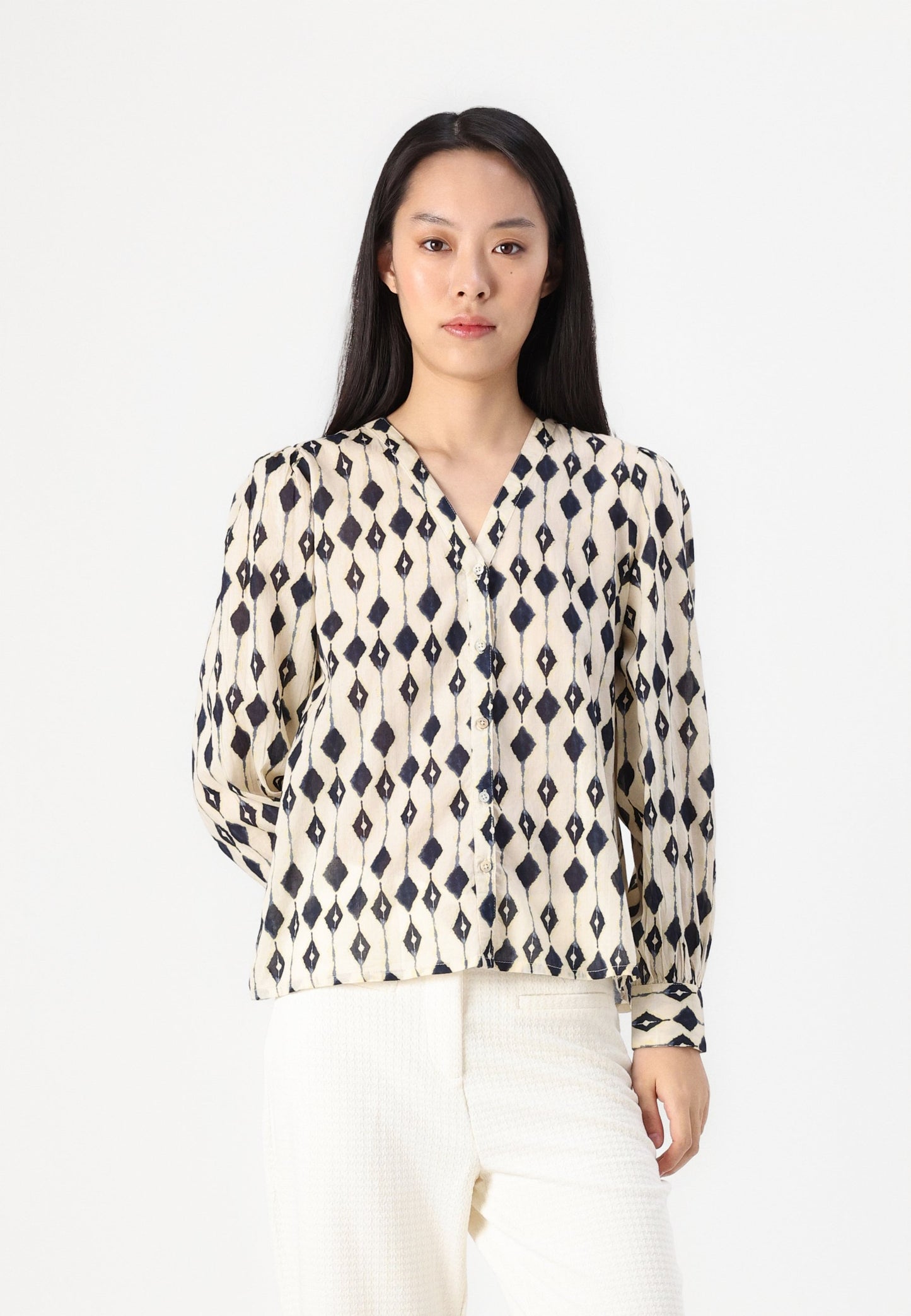 ICHI Emmeretta Long Sleeve Blouse