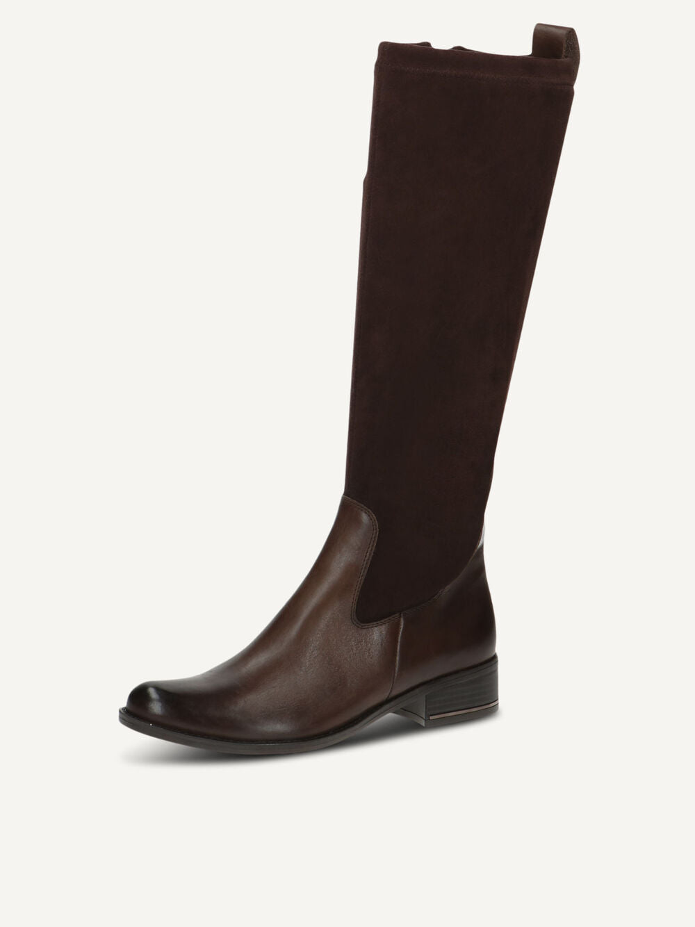 Caprice Knee High Leather/Stretch Suede Boot - Chocolate