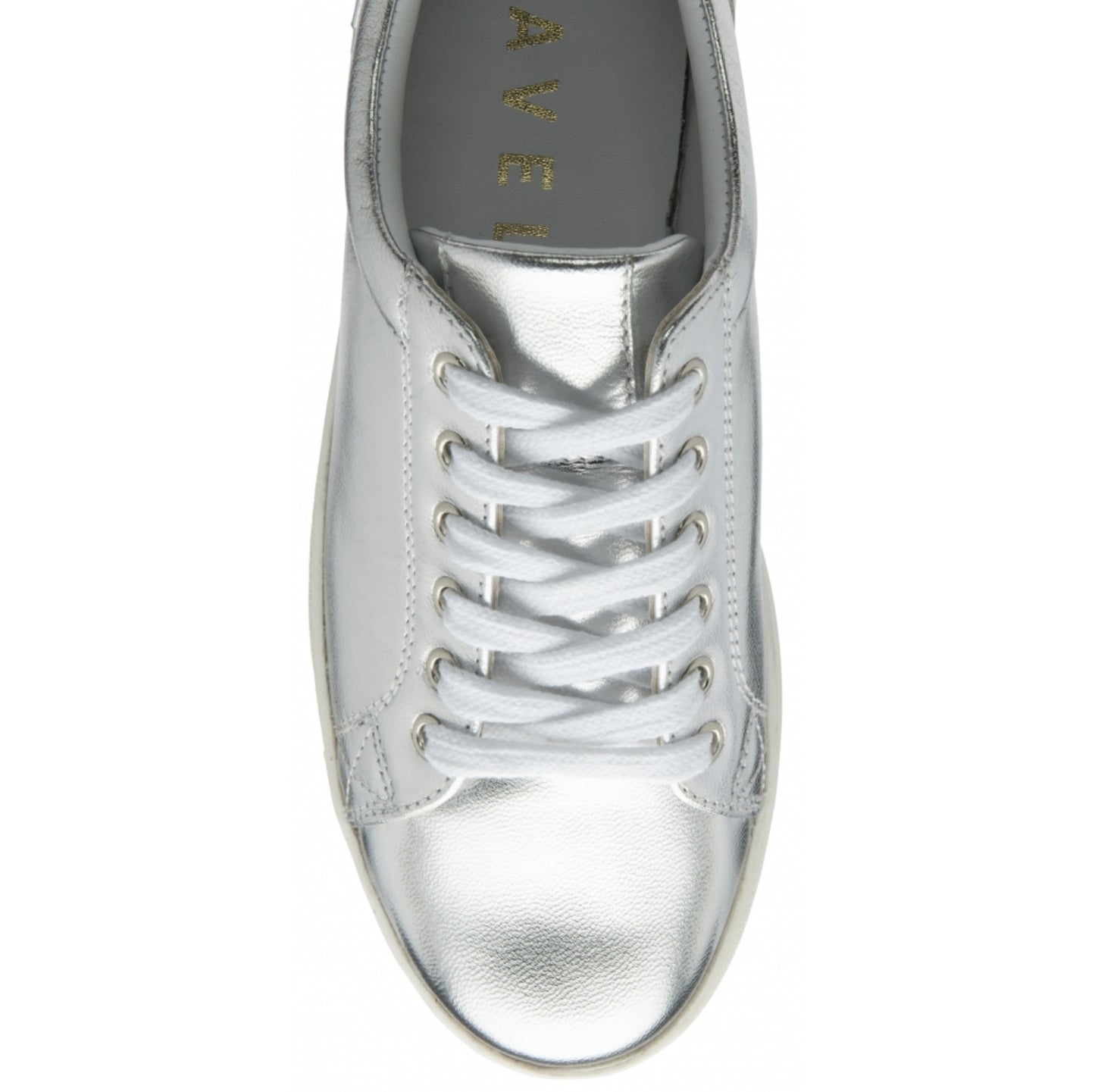Ravel Silver Leather Solon Lace-Up Trainers