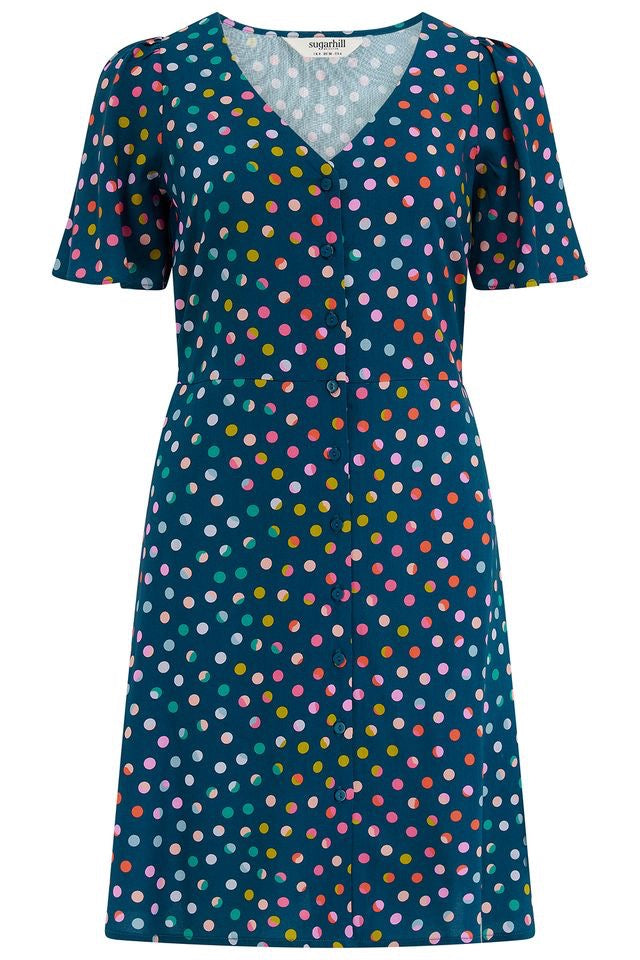 Sugarhill Brighton Kari Mini Dress - Petrol Navy